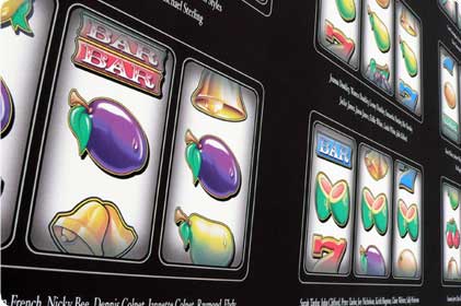 Closeup of fruit machine