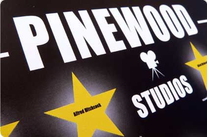 Closeup of pinewood studios