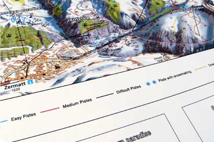 Closeup of piste map